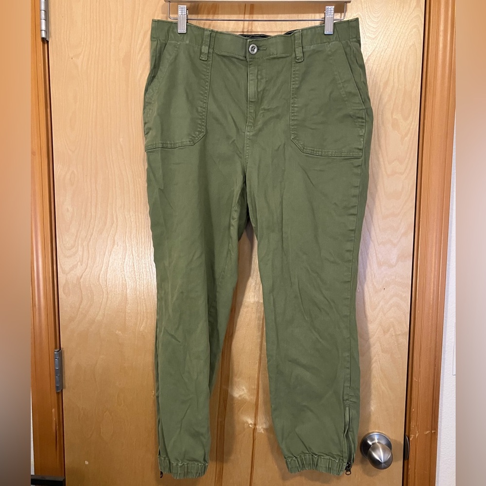 Torrid Green Cargo Pants Relaxed Fit Elastic Cuffs
